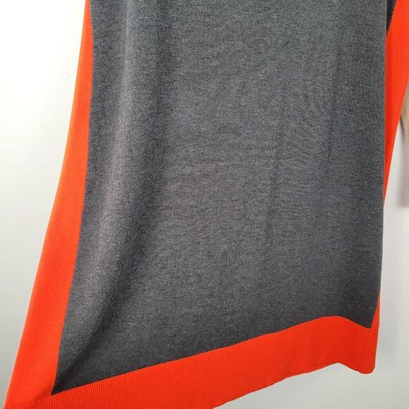 Eliza J Sweater Dress Long Sleeve Colorblock Knit Gray Orange Tan Size 3X - Picture 8 of 11